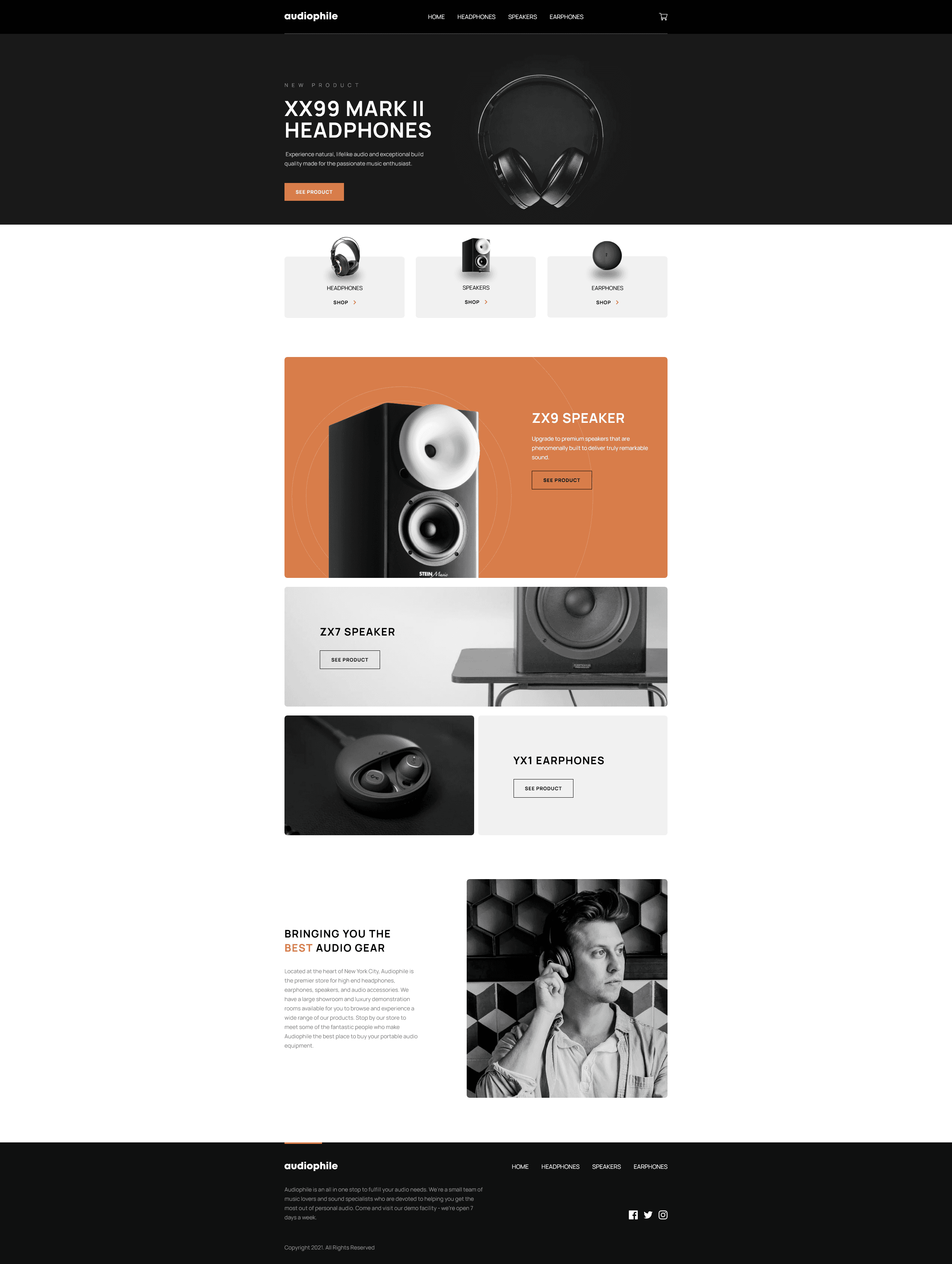 Audiophile e-commerce website
